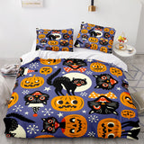 Halloween Pumpkin Cosplay Bedding Set Duvet Cover Comforter Bed Sheets - EBuycos