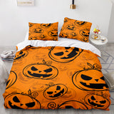 Halloween Pumpkin Cosplay Bedding Set Duvet Cover Comforter Bed Sheets - EBuycos