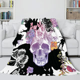 Halloween Skeleton Skull Flannel Blanket Throw Blanket Comforter Sets - EBuycos