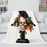 Halloween Skeleton Skull Flannel Blanket Throw Blanket Comforter Sets - EBuycos