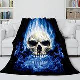 Halloween Skeleton Skull Flannel Blanket Throw Blanket Comforter Sets - EBuycos