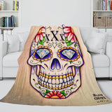 Halloween Skeleton Skull Flannel Blanket Throw Blanket Comforter Sets - EBuycos