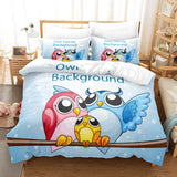 Hand-Painted Cartoon Owl Bedding Set Duvet Covers Quilt Bed Sheets - EBuycos