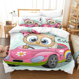 Hand-Painted Cartoon Owl Bedding Set Duvet Covers Quilt Bed Sheets - EBuycos