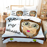 Hand-Painted Cartoon Owl Bedding Set Duvet Covers Quilt Bed Sheets - EBuycos