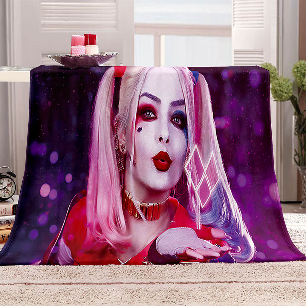 Harley Quinn Blanket Flannel Throw Room Decoration
