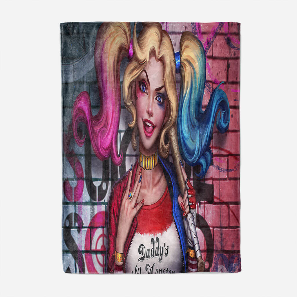Harley Quinn Blanket Flannel Throw Room Decoration