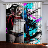 Harley Quinn Pattern Curtains Blackout Window Drapes