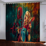 Harley Quinn Pattern Curtains Blackout Window Drapes