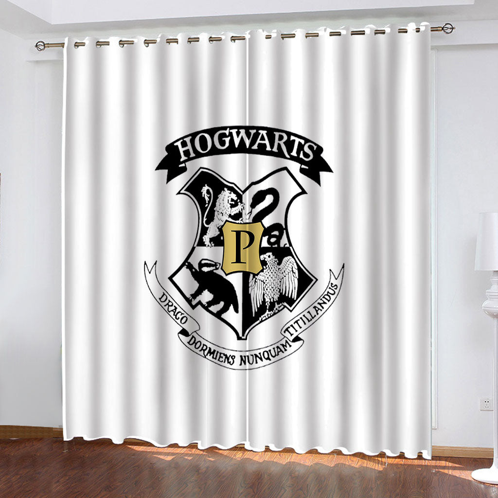Harry Potter College Pattern Curtains Blackout Window Drapes Decoration