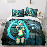 Hatsune Miku Cosplay Bedding Set Duvet Cover Comforter Bed Sheets - EBuycos