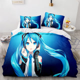 Hatsune Miku Cosplay Bedding Set Duvet Cover Comforter Bed Sheets - EBuycos