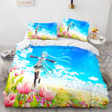 Hatsune Miku Cosplay Bedding Set Full Duvet Cover Comforter Bed Sheets - EBuycos