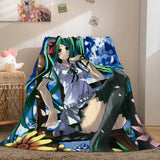 Hatsune Miku Cosplay Flannel Blanket Throw Comforter Bedding Sets - EBuycos
