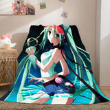 Hatsune Miku Cosplay Flannel Blanket Throw Comforter Bedding Sets - EBuycos