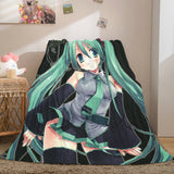 Hatsune Miku Cosplay Flannel Blanket Throw Comforter Bedding Sets - EBuycos