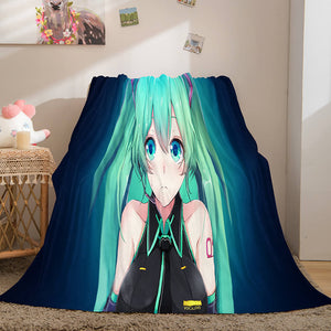 Hatsune Miku Cosplay Flannel Blanket Throw Soft Plush Bedding Sets - EBuycos