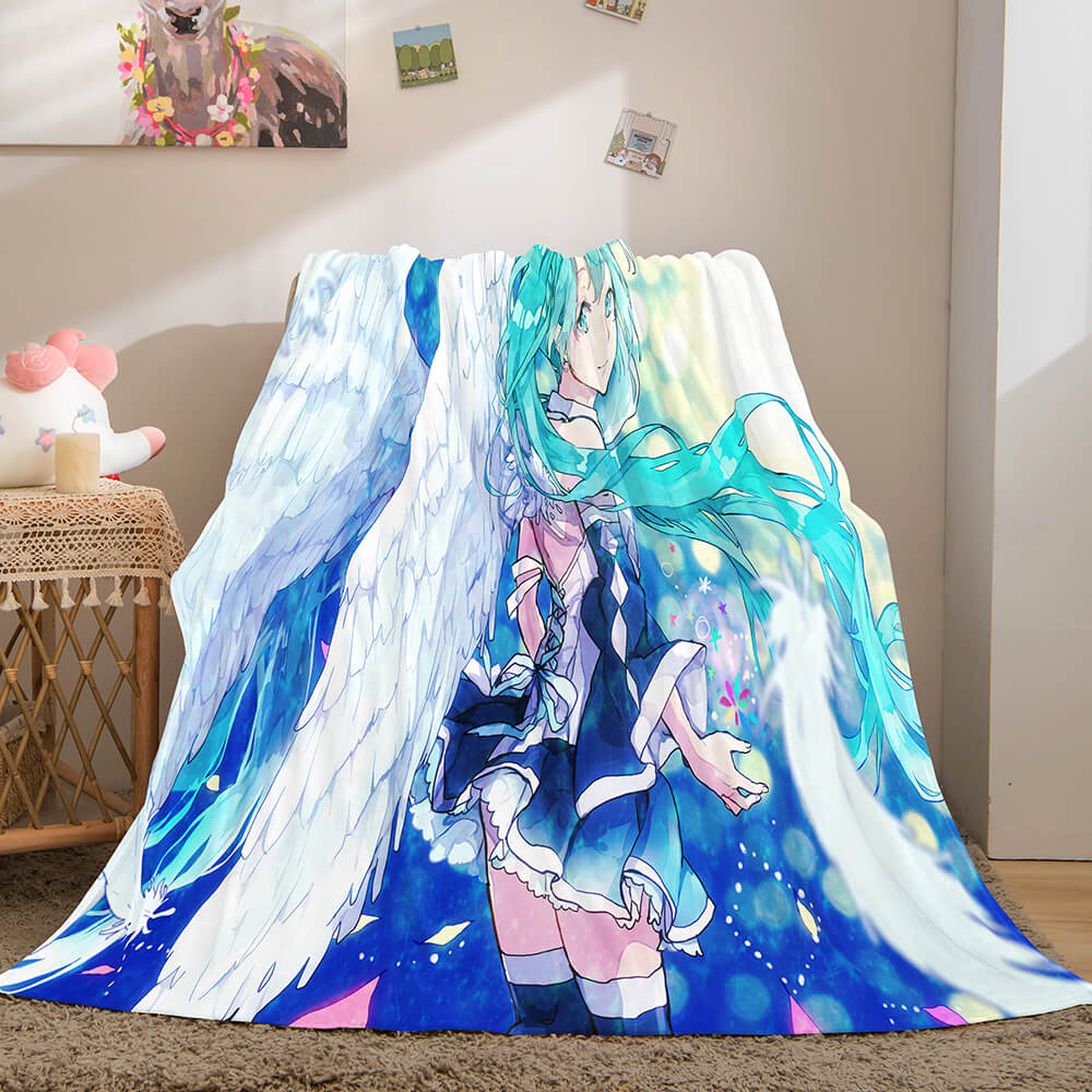 Hatsune Miku Flannel Blanket Cosplay Throw Blanket Comforter Sets - EBuycos