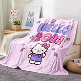 Hello Kitty 2022 Flannel Fleece Blanket Throw Blanket Room Decoration