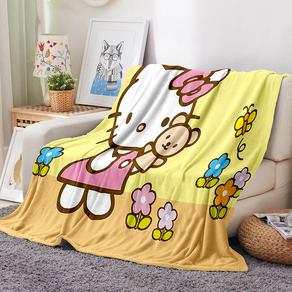 Hello Kitty 2022 Flannel Fleece Blanket Throw Blanket Room Decoration