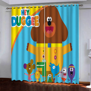 Hey Duggee Curtains Pattern Blackout Window Drapes