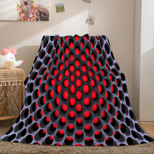 Honeycomb Shape Flannel Fleece Throw Blanket Comforter Bedding Sets - EBuycos