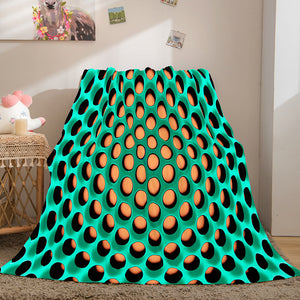 Honeycomb Shape Flannel Fleece Throw Blanket Comforter Bedding Sets - EBuycos