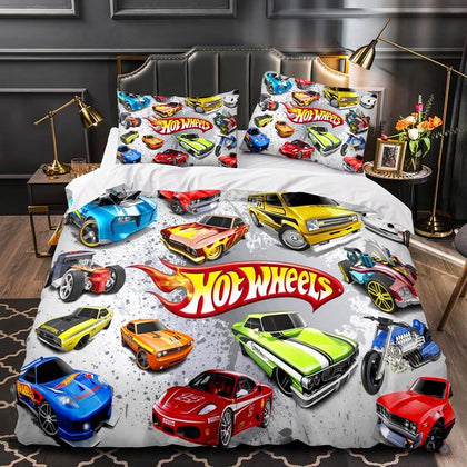 Hot Wheels Bedding Set Duvet Cover Bed Sets - EBuycos