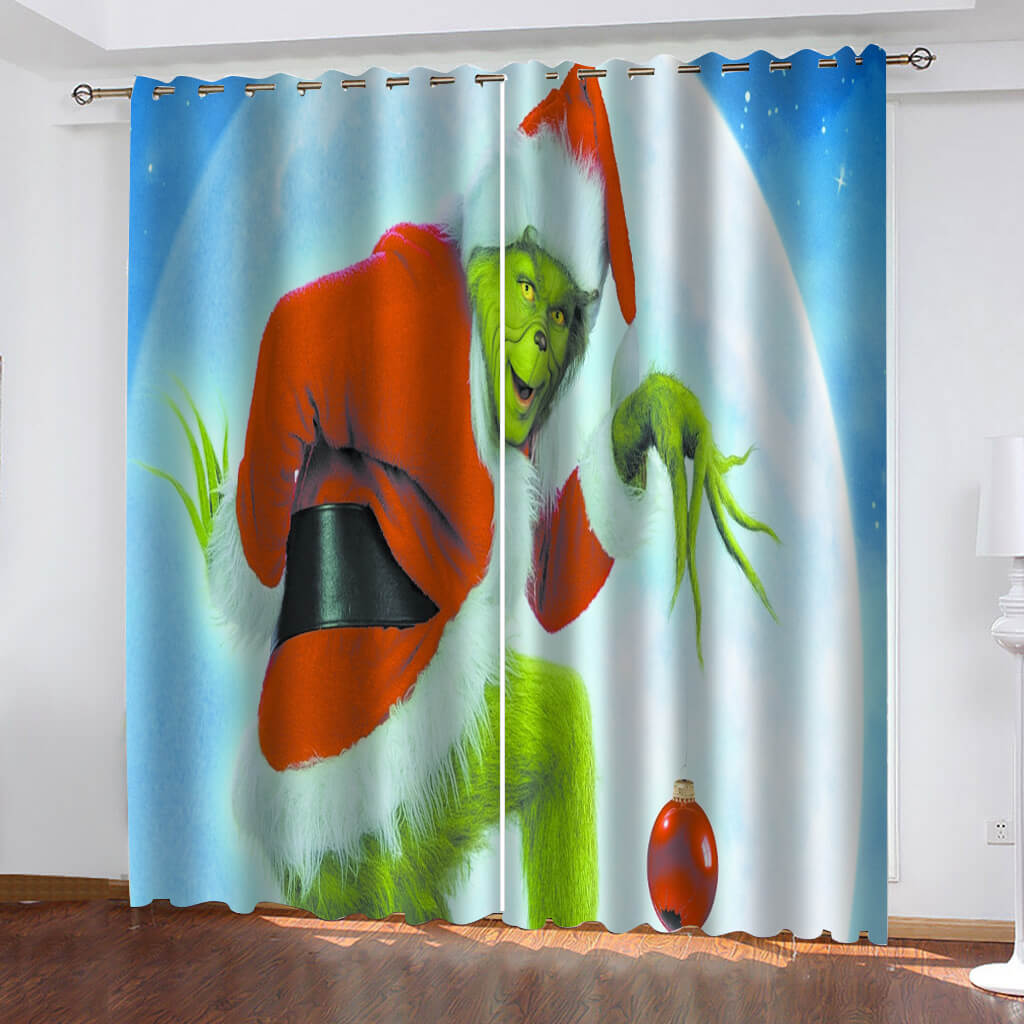 How The Grinch Stole Christmas Curtains Blackout Window Treatments Dra ...