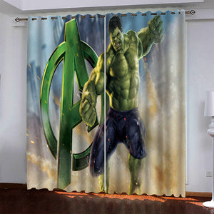 Hulk Pattern Curtains Blackout Window Drapes