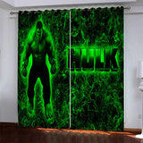 Hulk Pattern Curtains Blackout Window Drapes