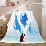 I LOVE You Bed Blanket Soft Flannel Blanket Comforter Bedding Sets - EBuycos