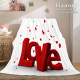 I LOVE You Bed Blanket Soft Flannel Blanket Comforter Bedding Sets - EBuycos