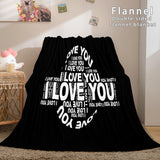 I LOVE You Bed Blanket Soft Flannel Blanket Comforter Bedding Sets - EBuycos