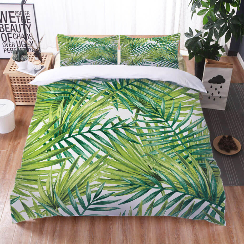 Ins Nordic modern minimalist tropical plants Bedding Set Duvet Cover