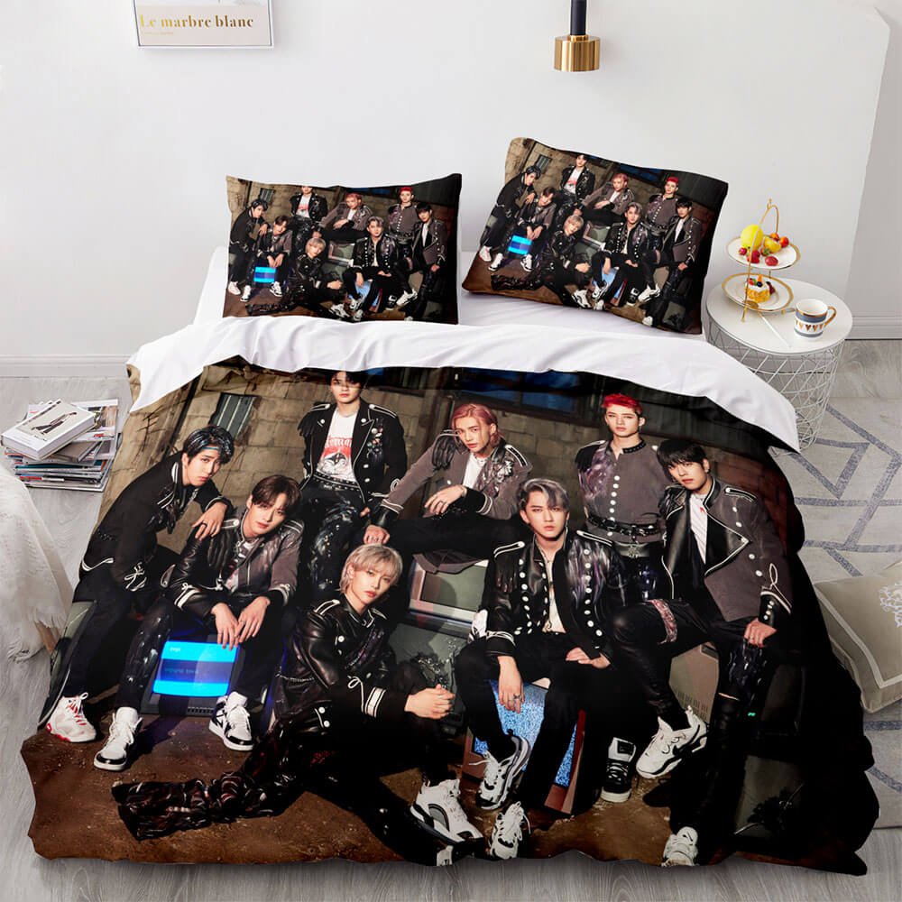 JYP Stray Kids Cosplay Soft Bedding Sets Duvet Covers Bed Sheets - EBuycos