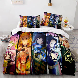 Japan Anime Demon Slayer Bedding Set Cosplay Duvet Cover Bed Sets