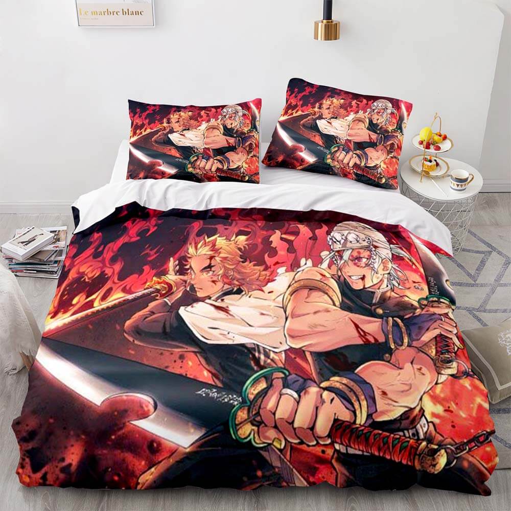 Japan Anime Demon Slayer Bedding Set Cosplay Quilt Cover Without Filler