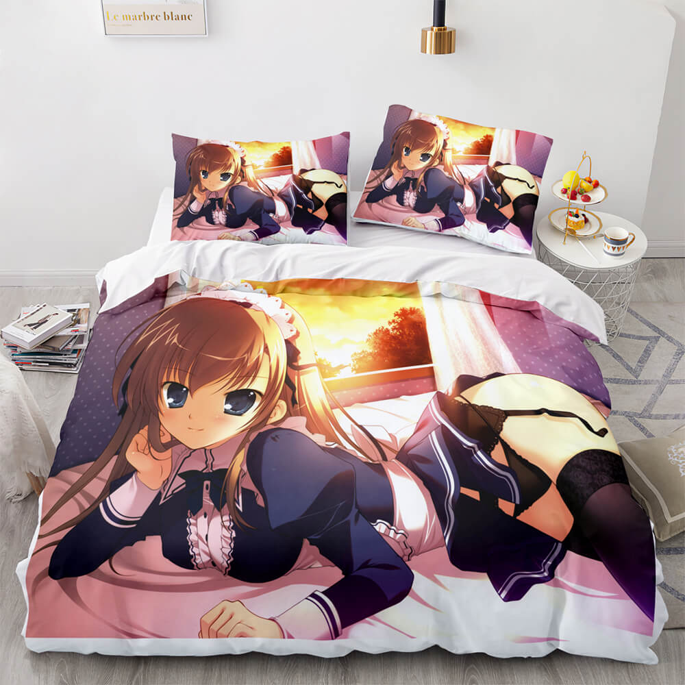 Japan Anime Maid Cosplay Bedding Sets Quilt Duvet Covers Bed Sheets - EBuycos