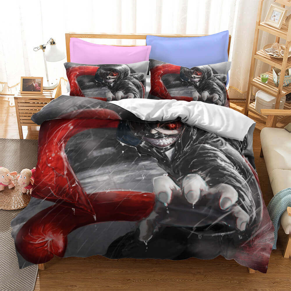 Japan Anime Tokyo Ghoul Cosplay Bedding Set Duvet Cover Bed Sheets - EBuycos