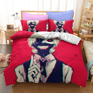 Japan Anime Tokyo Ghoul Cosplay Bedding Set Duvet Cover Bed Sheets - EBuycos