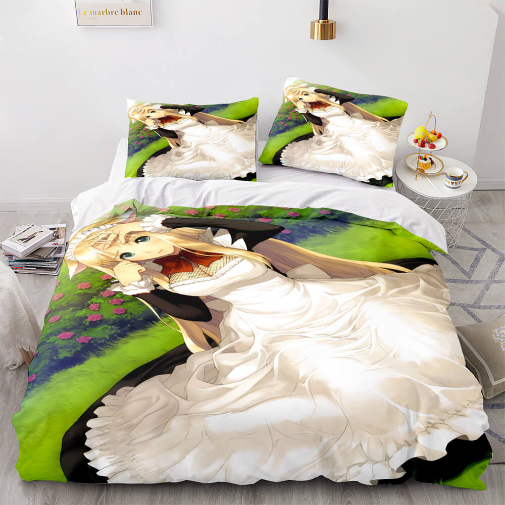 Japan Maid Cosplay Bedding Set Quilt Duvet Covers Comforter Bed Sheets - EBuycos