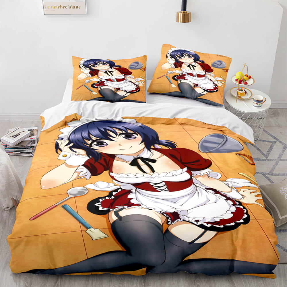 Japan Maid Cute Loli Cosplay Bedding Set Quilt Duvet Covers Bed Sheets - EBuycos