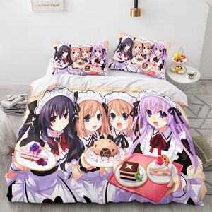 Japan Sexy Lady Maid Cosplay Bedding Set Quilt Duvet Covers Bed Sheets - EBuycos