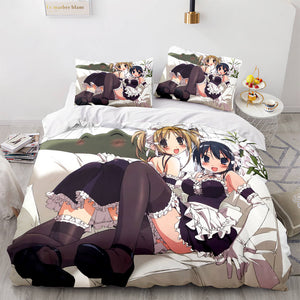 Japan Sexy Lady Maid Cosplay Bedding Set Quilt Duvet Covers Bed Sheets - EBuycos