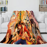 Japanese Cartoon ONE PIECE Throw Flannel Blanket Soft Cozy Bedding Use - EBuycos