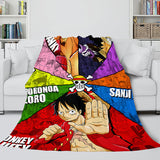 Japanese Cartoon ONE PIECE Throw Flannel Blanket Soft Cozy Bedding Use - EBuycos