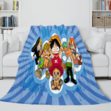 Japanese Cartoon ONE PIECE Throw Flannel Blanket Soft Cozy Bedding Use - EBuycos