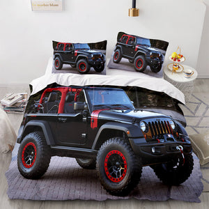Jeep 4X4 Vehicle Off-Road Adventure Car Bedding Set Duvet Cover Sheets - EBuycos