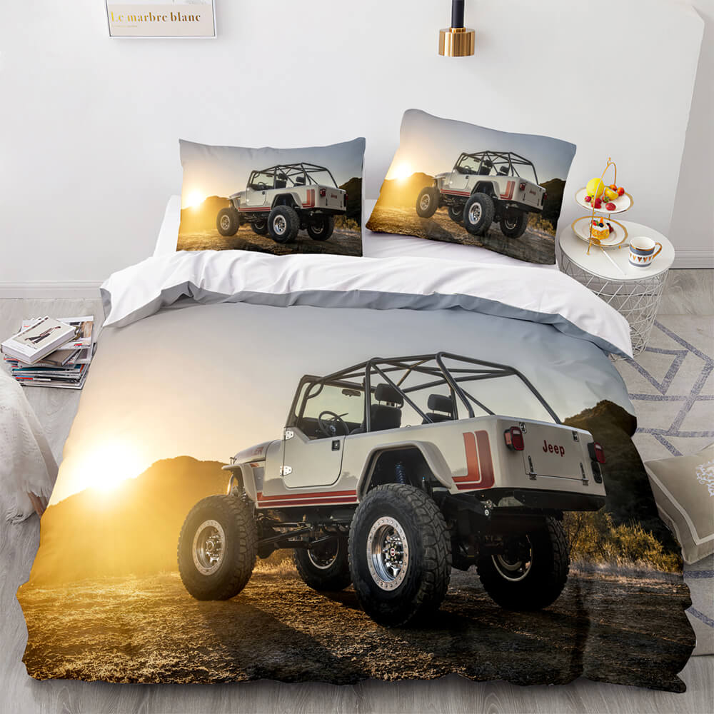 Jeep 4X4 Vehicle Off-Road Adventure Car Bedding Set Duvet Cover Sheets - EBuycos